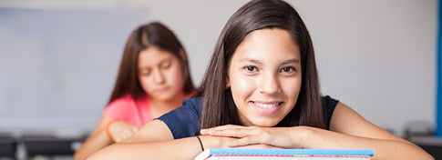 high school girl in class