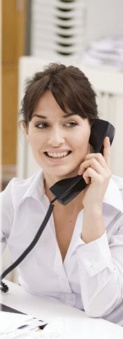 office worker on the phone at her desk